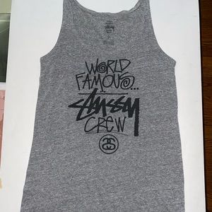 Stussy - Women Grey Long Tank Top - Small